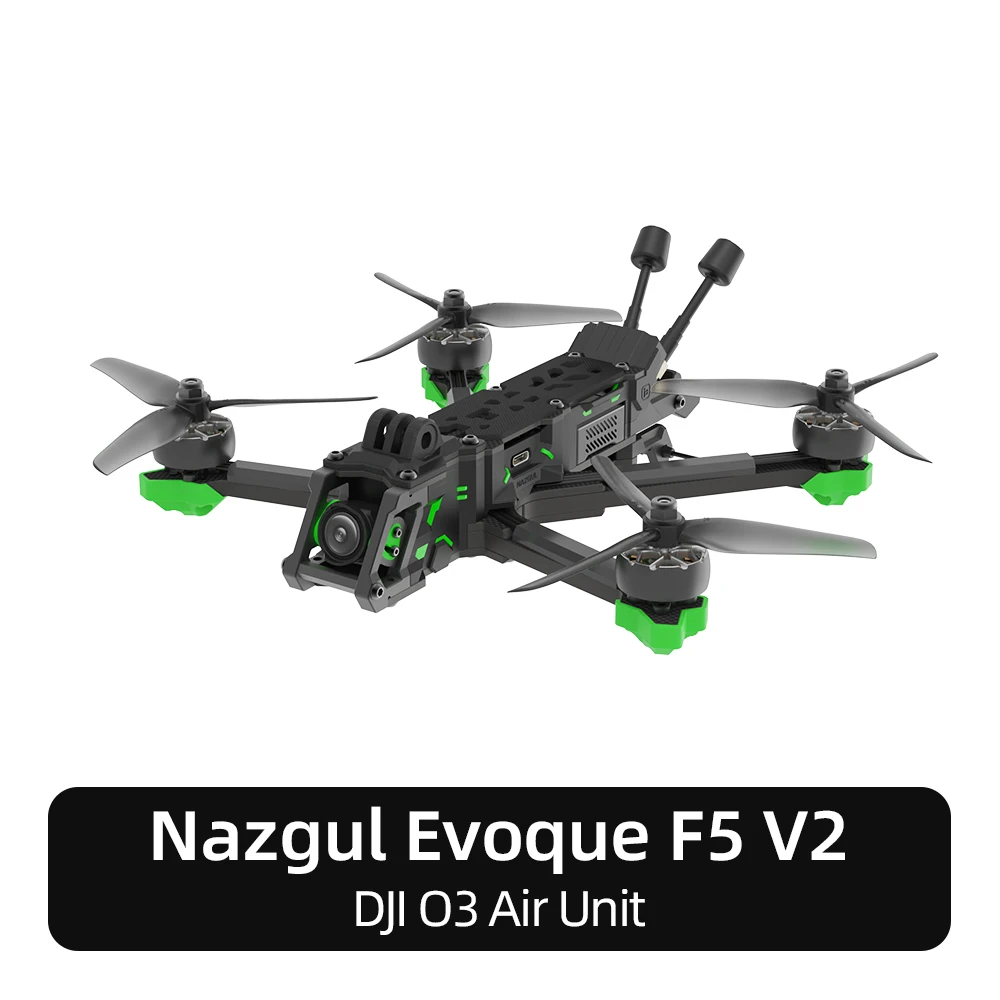 

IFlight Nazgul Evoque F5 V2 HD 5-дюймовый 6S FPV гоночный Дрон BNF F5X F5D (геометрия squtered-X или DC) с GPS модулем DJI O3 воздушный блок