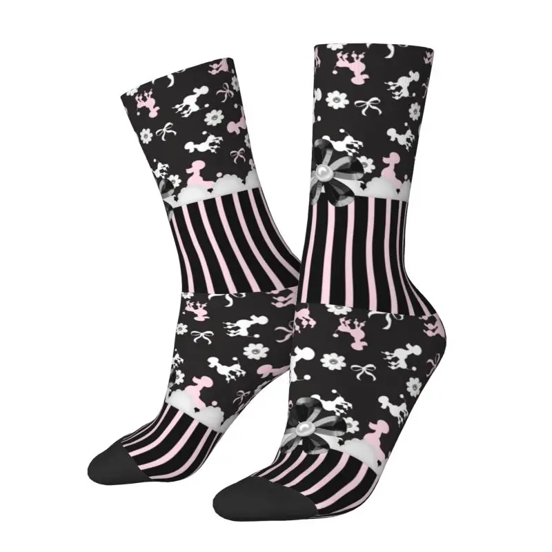 Novelty Printing Poodles Best In Show Socks for Men Women Stretch Summer Autumn Winter Cartoon Poodle Dog Crew Socks