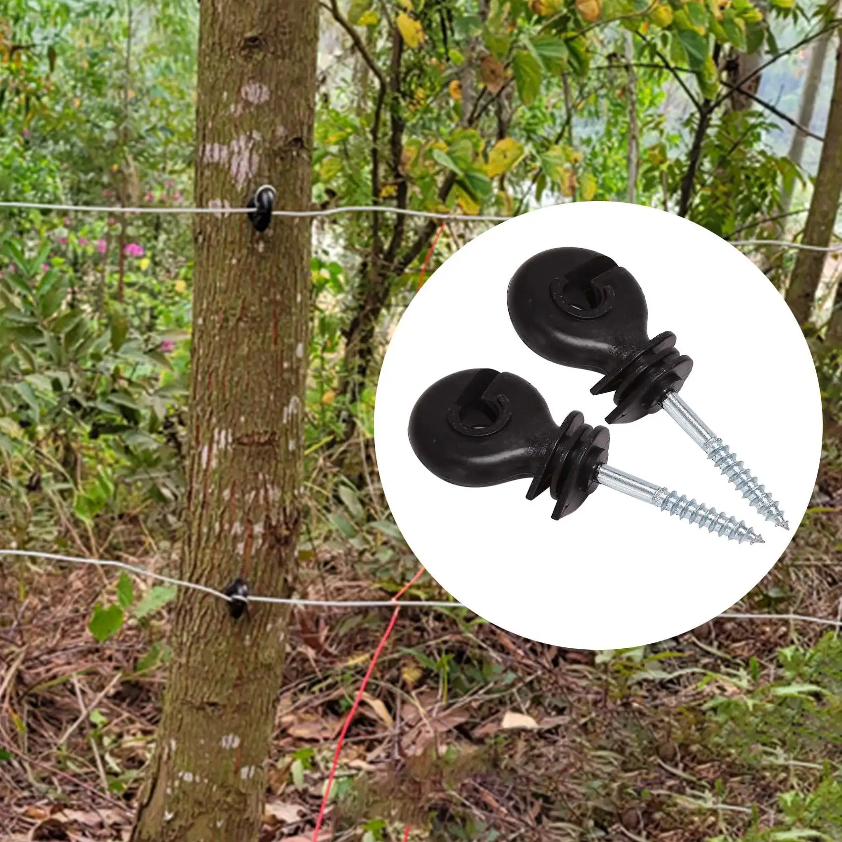 Abyl 50 peças cerca elétrica offset anel isolador cerca parafuso em postes fio seguro acessórios de suprimentos de jardim agrícola