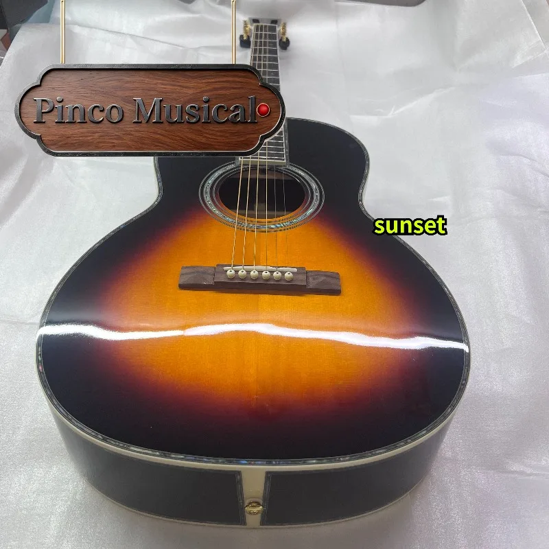 00042VS Vintage Style Acoustic Guitar Spruce Panel and Rosewood Backboard 000 Bucket Can Add Pickup, 2022 Abalone Inlay