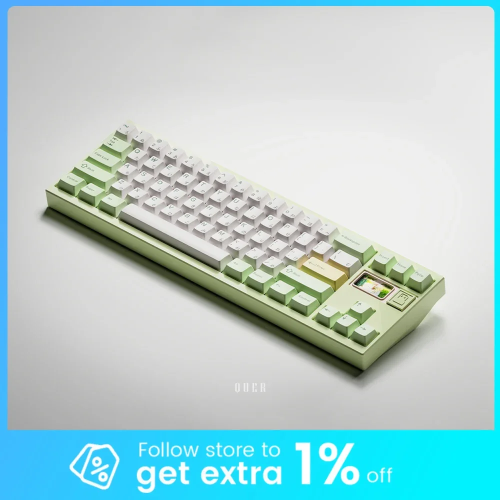 QUER Vela70 Kit Keyboard Mekanis Tri Mode Kit Keyboard Nirkabel GASKET 4 Layar Hot Swap Keyboard Aluminium Aksesori PC