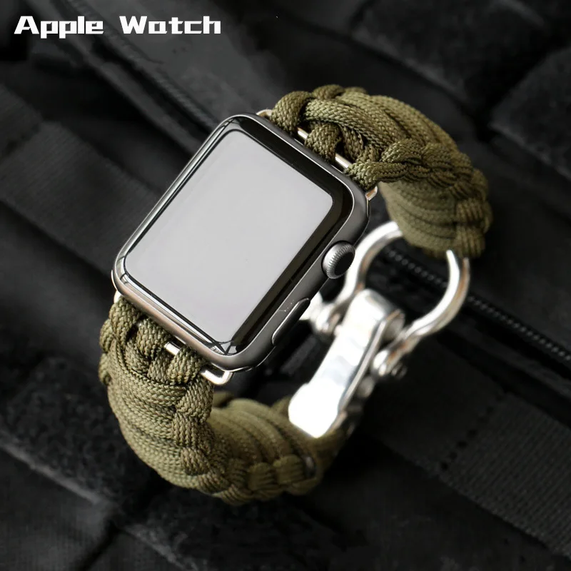 Cinturino in Nylon per cinturino Apple watch 44mm 40mm 45mm 41mm 42mm 38mm 49mm braccialetto sportivo con corda di sopravvivenza serie iWatch ultra 3 se 6 7 8