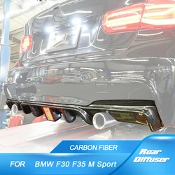 Carbon Fiber / FRP Rear Diffuser With LED Light For BMW 3 Series F30 F35 M Sport 2012-2018 Two Outlet Exhaust Bumper Lip Guard