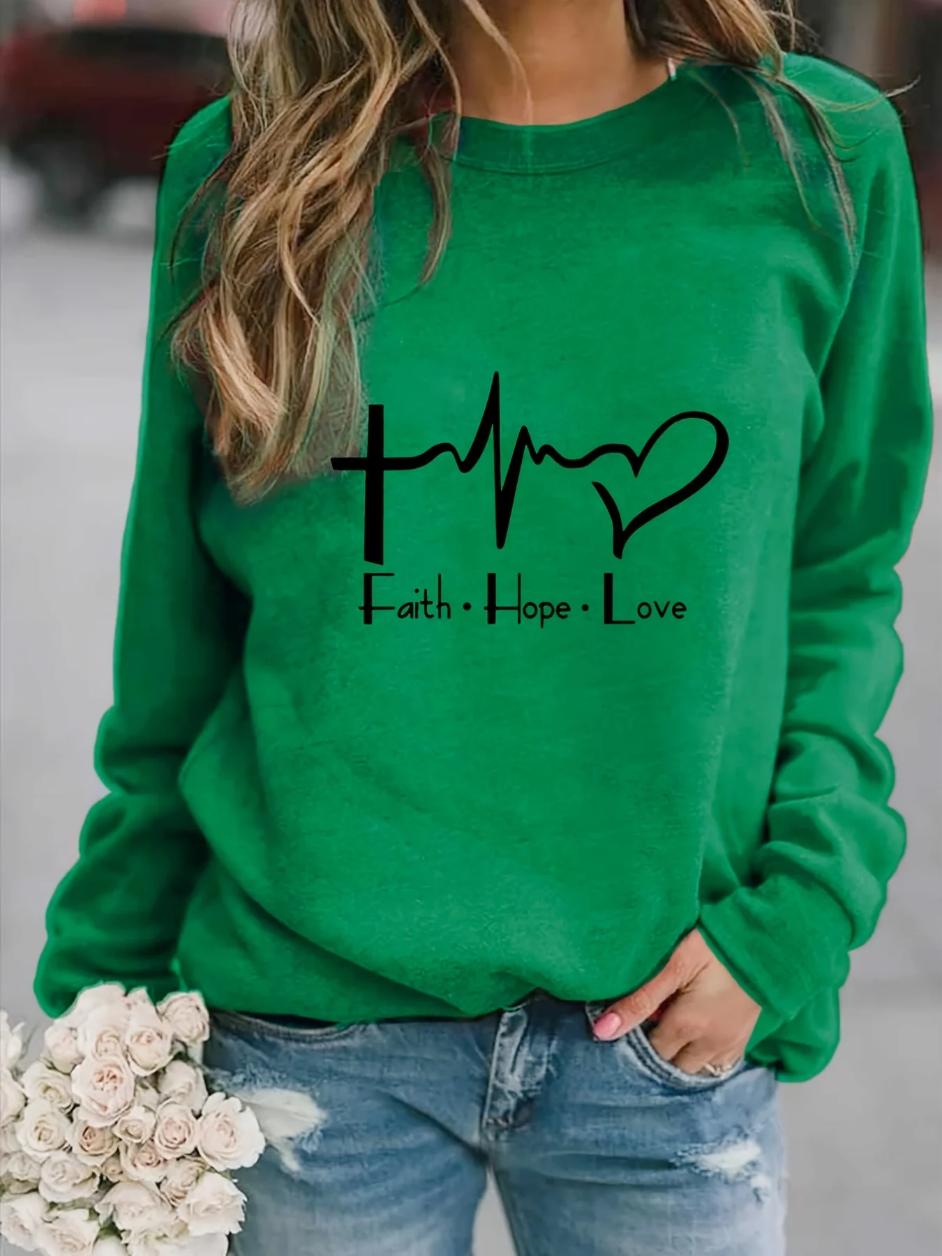 Faith & Love Letter Graphic Print Women\'s Hoodies Oversized Sweatshirts New In Women Clothing Casual Streetwear Fashion Blouse