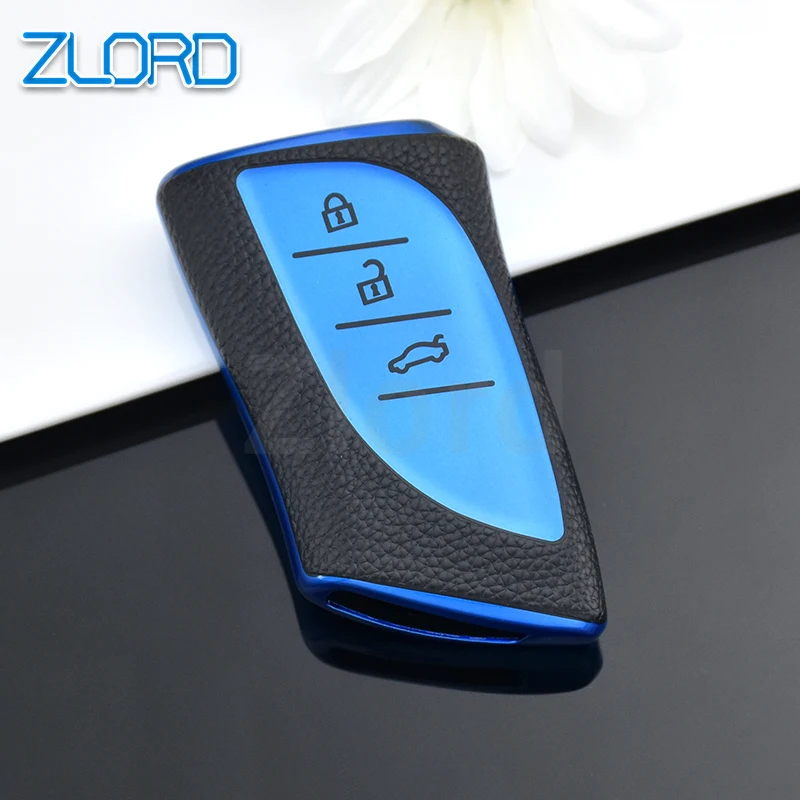 Leather Remote Key Case Fob Cover 3 Buttons Shell for Lexus ES UX NX LC500 UX200 ES350 UX200 LS500 LS500H LC500h ES300h