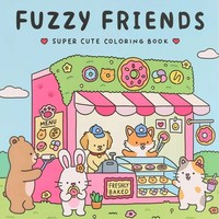 FUZZY FRIENDS Adult Coloring Book - Adorable Creatures in Cozy Hygge Moments for Relaxation - Cute Comfy Design Ideal