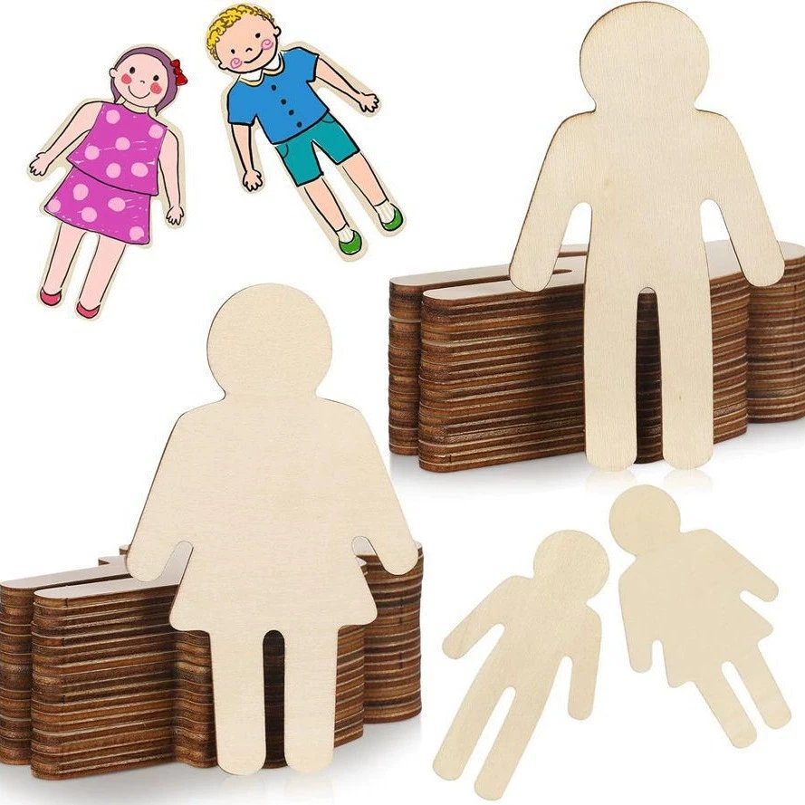 

20 Pcs Graffiti Wood Chips Blank Flat Ornaments Toys Diy Kits Making for Kids Craft