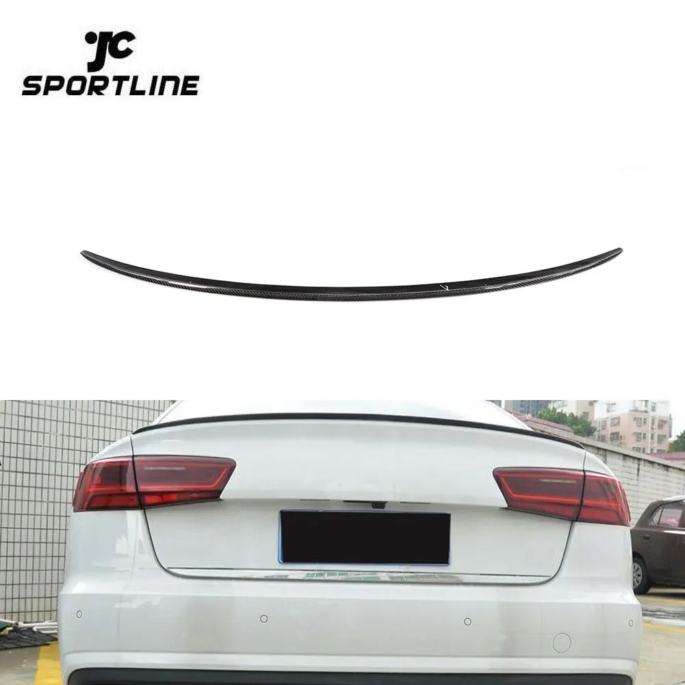 A6 C7 Carbon Fiber Rear Trunk Spoiler Tail Lip Boot Wing For Audi Sedan 2013
