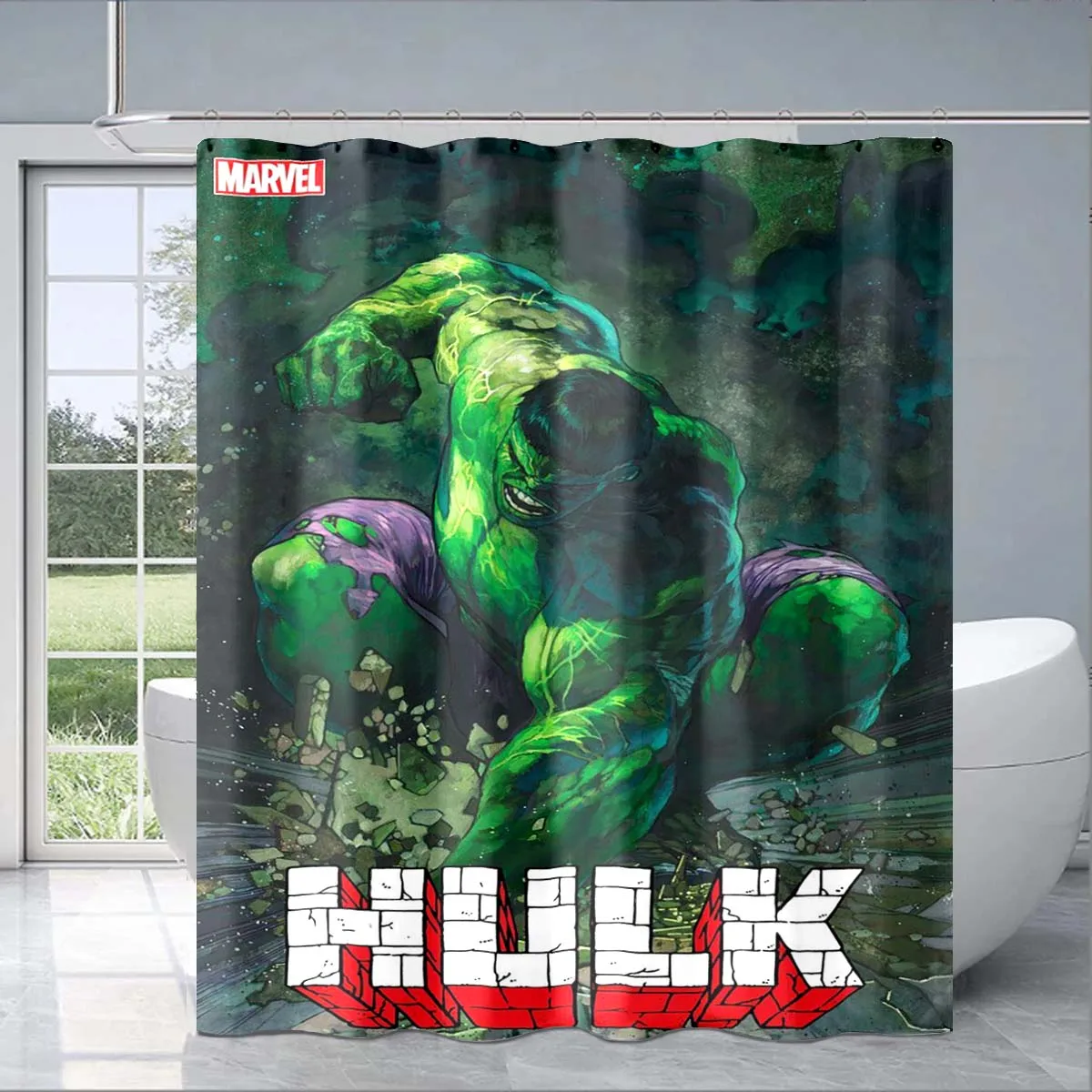 3d Printed Cartoon Anime Superhero Hulk Shower Curtain Adult Children Bathroom Decoration Shower Curtain Fan Gift