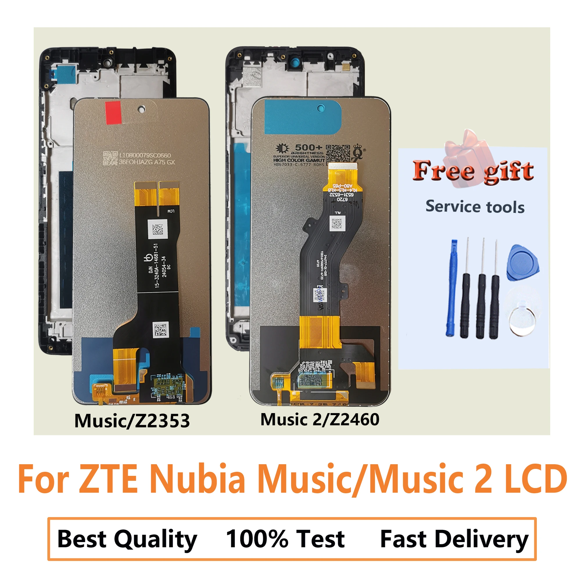 Lcds originales para ZTE Nubia Music LCD Z2353 Pantalla táctil digitalizador montaje para zte nubia music 2 Z2460 Pantalla reparación