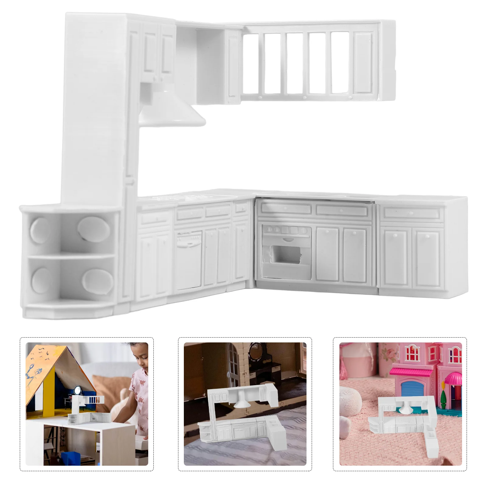 Organizer na blat łazienkowy Miniaturowe meble kuchenne Model Ornament Fisher Dollhouse Sink