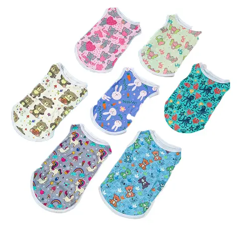 Cute Cat Clothes Yorkshire T-shirt Summer Overalls Pug Cooling Vest Medium Dog Shirt Pet Small Clothing Chihuahua Sweatshirt Xs