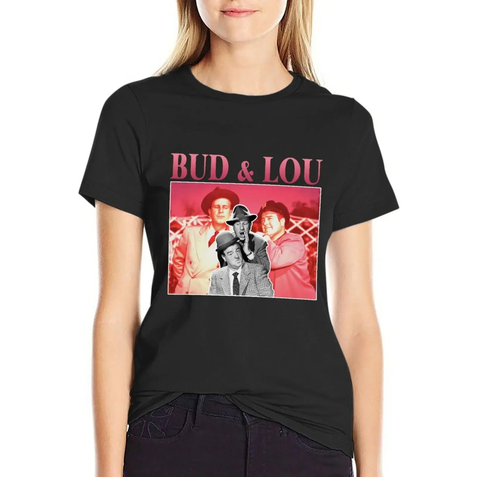 

Bud & Lou T-Shirt vintage clothes plus size tops kawaii clothes t-shirts for Women cotton