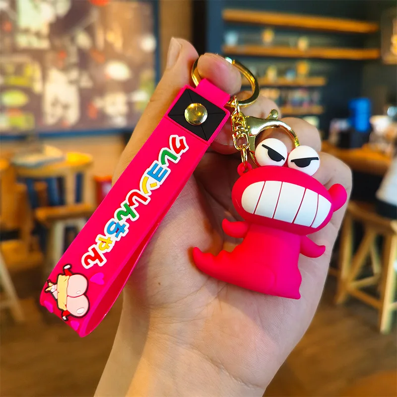 Japanese Crayon Shinchan Keychain Dinosaur Crocodile and White Crocodile Figurine Cute Claw Machine Y2k Fashion Toys - view 3