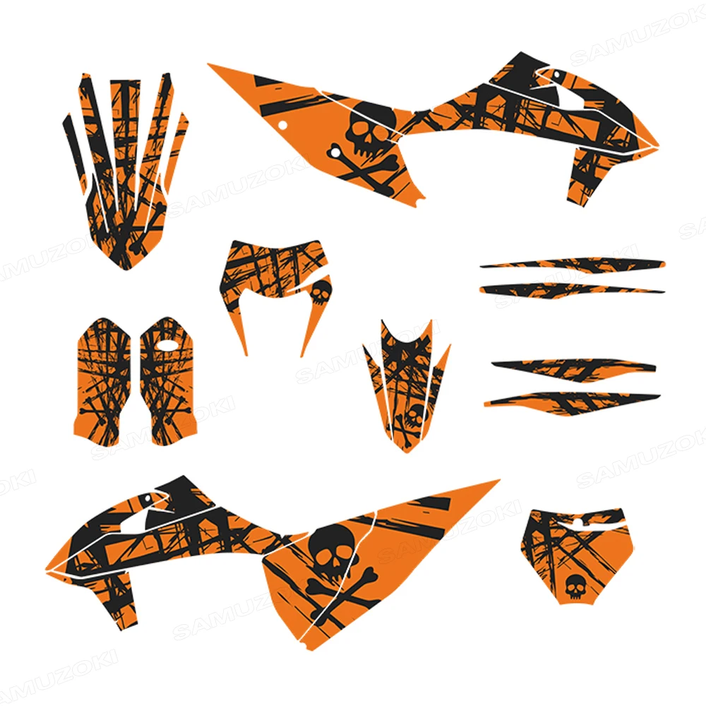 Fit 55 SX SXF MX 2019-2022 EXC XCW 2020-2023 Number Name Backgrounds Graphics Decals Stickers Kit for 125-500cc Enduro Bikes