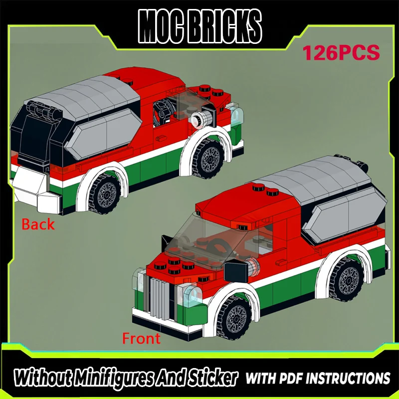

City Car Model MOC Building Bricks Small Cargo Tanker Truck Modular Technology Gifts Holiday Assemble Children Toys Suit
