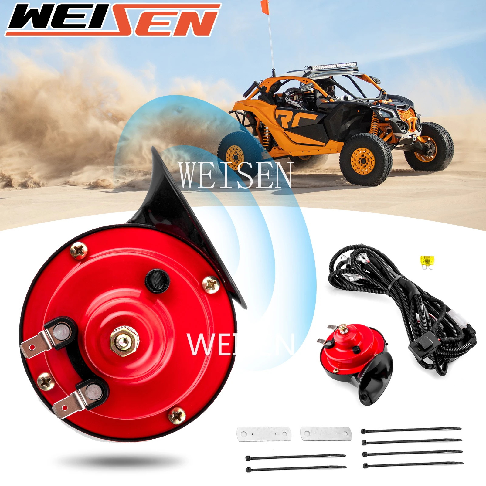 Универсальный комплект звуковых сигналов UTV ATV с кулисным переключателем 12 В для Polaris Ranger RZR, Can Am Maverick, Honda Pioneer, Kawasaki Teryx, Yamaha