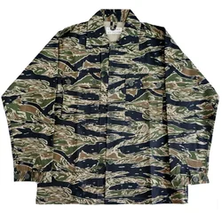 WW2 Tiger Camo Uniform TCU Jacket Men's Casual Training  Men's Cotton Jacket Vietnam War Soldier Jacket