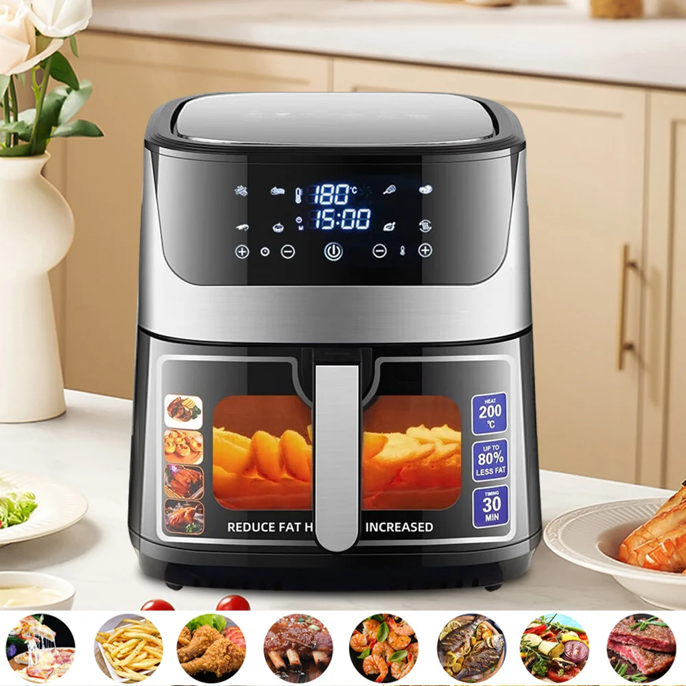 1500W/ 1700W 8.8L/10.5L  Electric Air Fryer Smart Multi-function Hot Convection Oven Deep Fryer Without Oil LED Touch Control