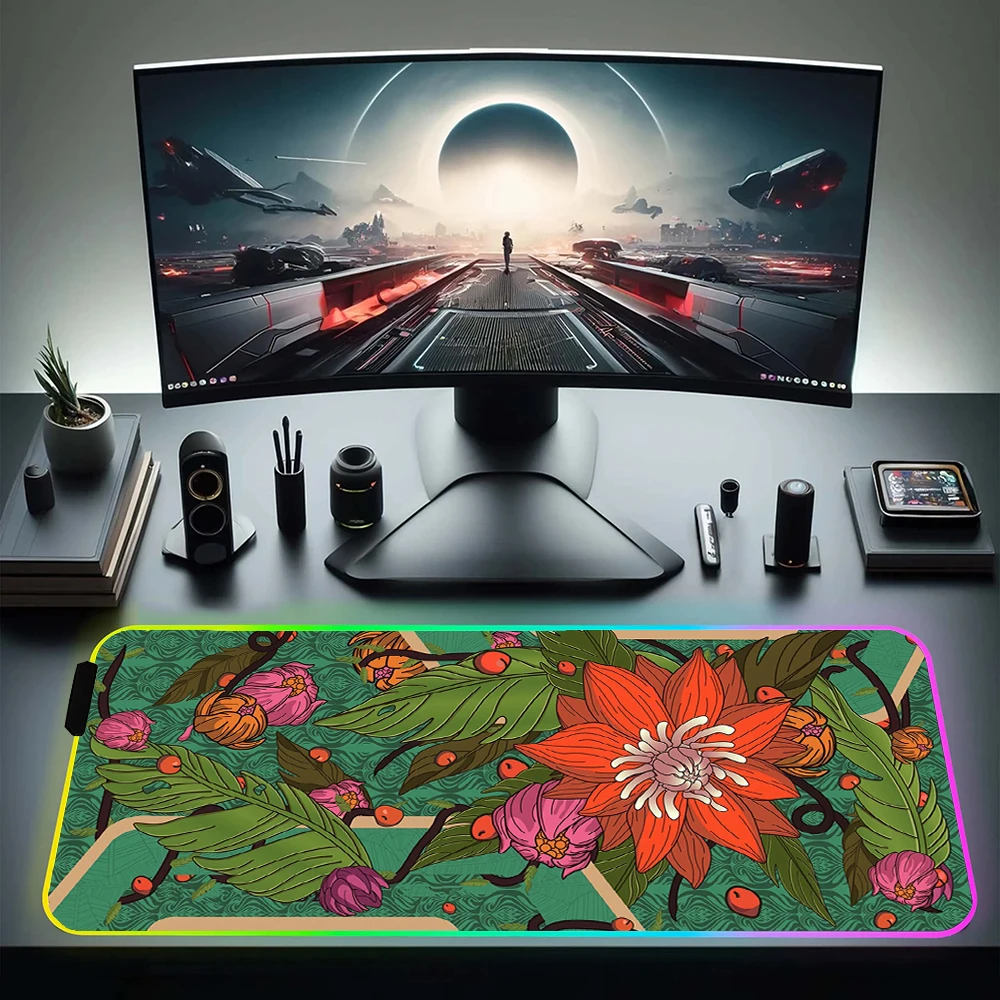 

LED Mouse Pad With Backlit Large RGB Mousepad Gamer Locking Edge CSGO Mouse Mat Game Rubber Computer Gaming Accessories Desk Mat