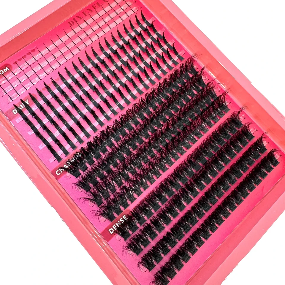 15 filas de clusters de pestañas postizas, spikes y pestañas inferiores, extensiones DIY estilo manga, clusters individuales impermeables 4