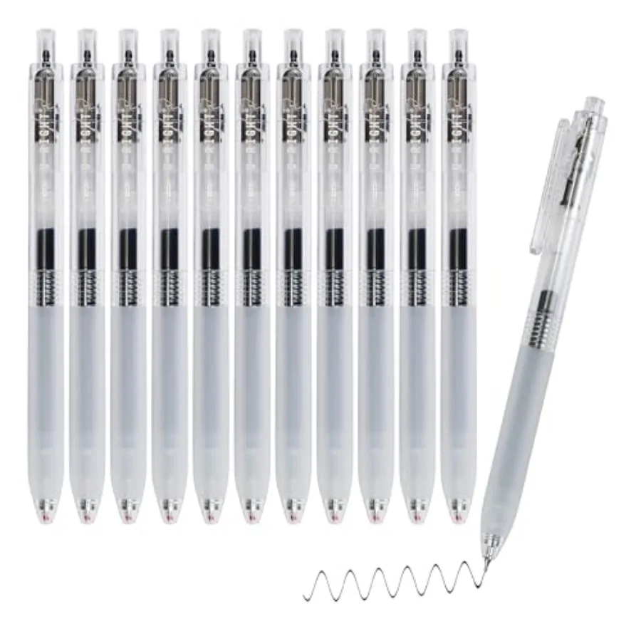 

Quiet Clicker Gel Ink Pens, Medium Point 0.7mm,Ink, 12 Count - Home, Office, School, Journaling, Writing, Note-Taking, Teacher