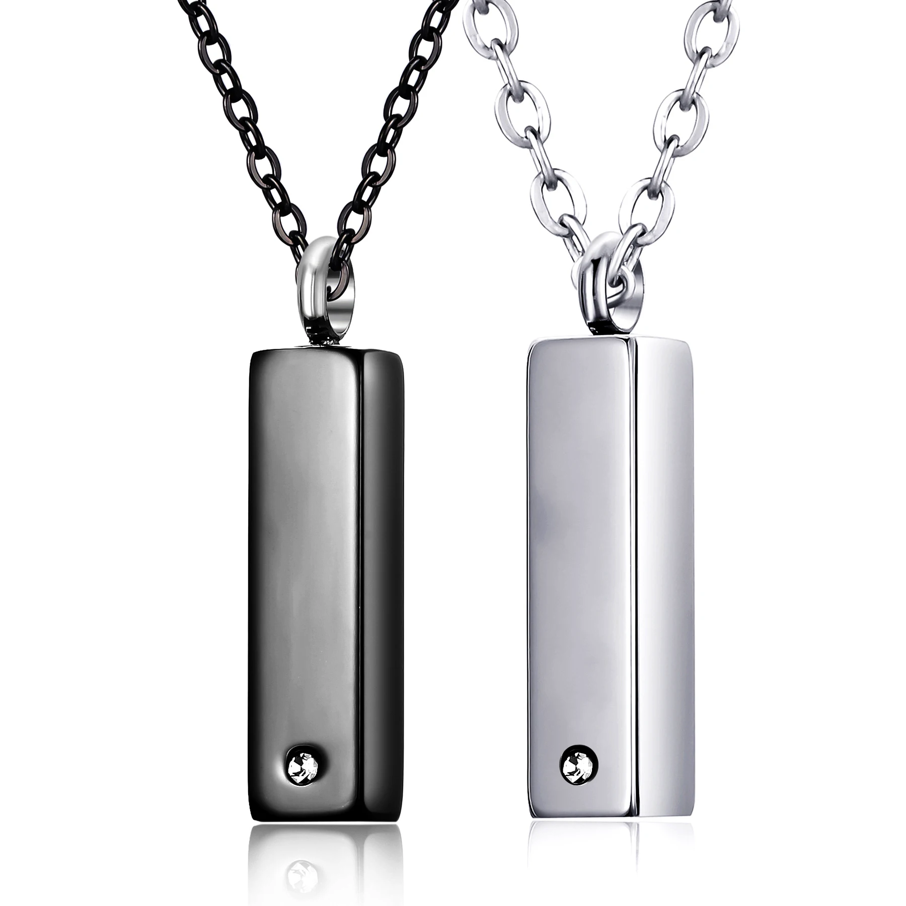 Collar de cristal de acero inoxidable para hombres y mujeres, colgante para mascotas, urna de cenizas conmemorativa, colgante de cremación, joyería de ceniza de hueso grabable