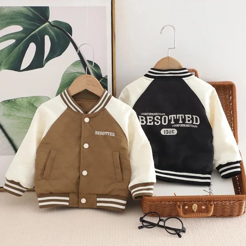 

Children's Baseball Clothes Spring Autumn New Kids Jacket Tops Boys Girls Collision Coat Sports Casual Clothing For 1-5 Years