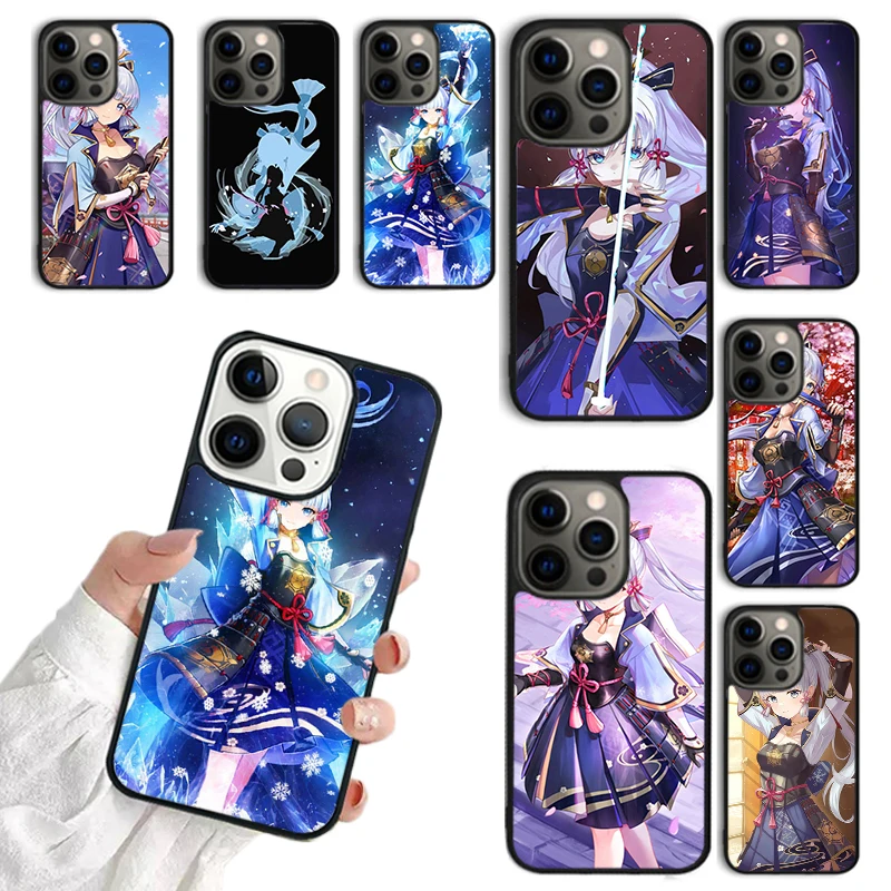 Genshin Impact Kamisato Ayaka Phone Case For iPhone 16 15 14 13 12 Mini 11 Pro Max Plus X XS Max XR Cover Shell coque