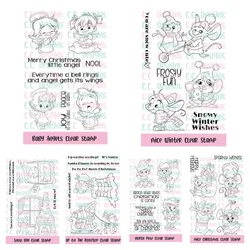 SiliconeMice Christmas Winter Snow Day Baby Angels Metal Cutting Dies Stamps Scrapbooking Stencil Photo Album Card DIY Paper