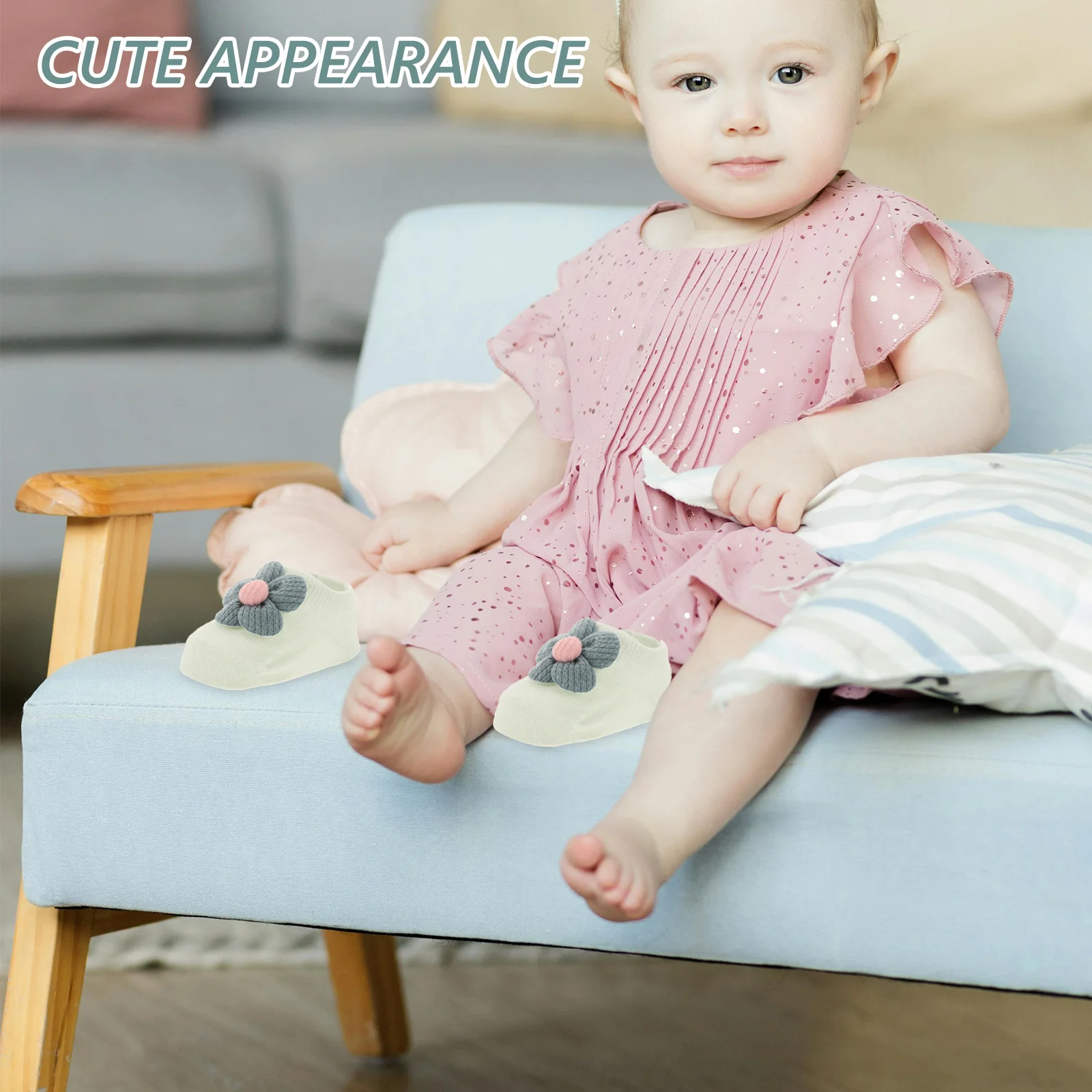 

2Sets Baby Headband Socks Set Newborn Toddler Hair Accessories Soft Warm Baby Socks Cute Floral Headbands Girl Bows with Clips