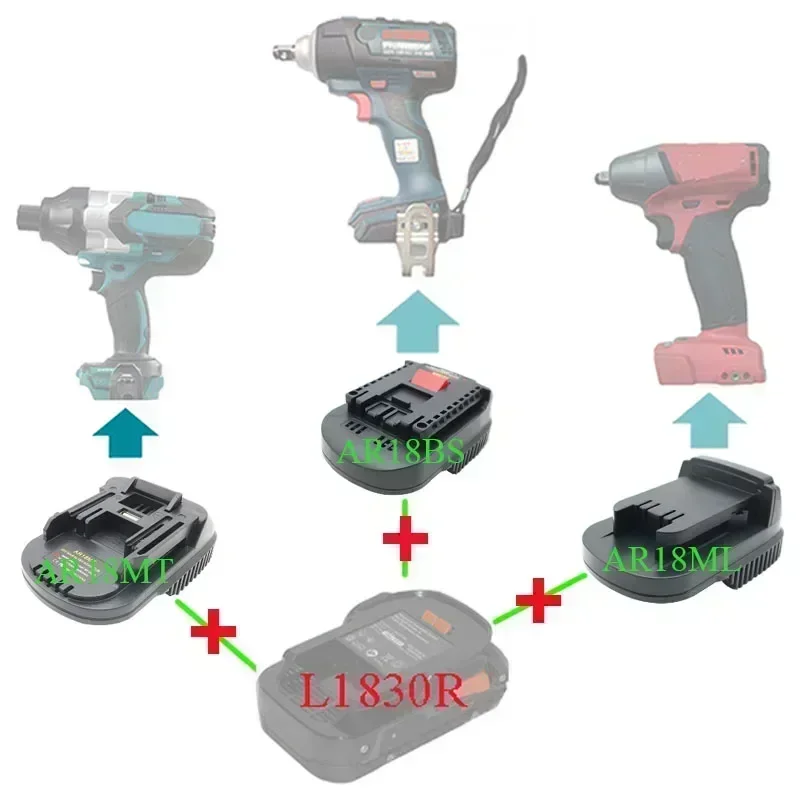 Adapter Converter  AR18MT AR18BS AR18ML  for Milwaukee for Makita for Bosch Lithium Tool for Aeg for RidGid 18V Lithium Battery