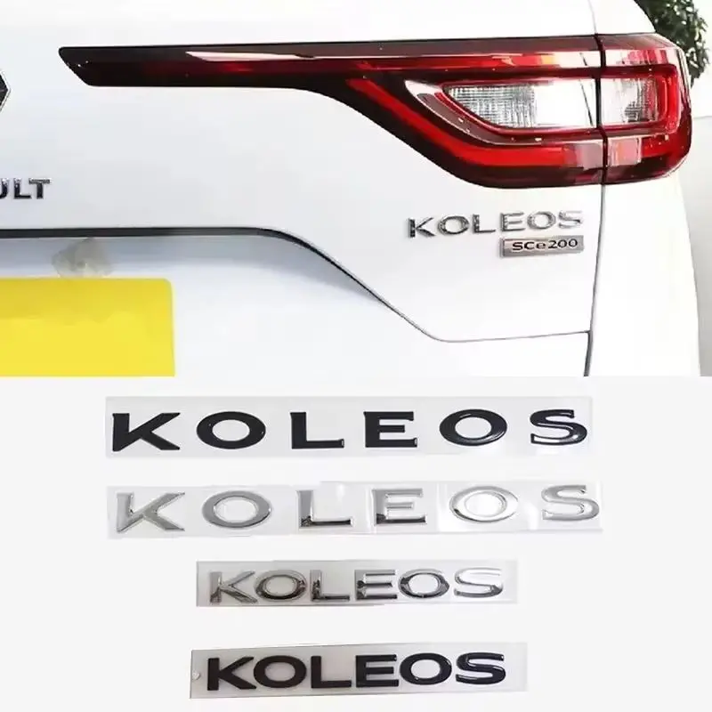 

ABS буквы автомобиля эмблема для боковых дверей Renault KOLEOS Fender хромированная глянцевая табличка багажника логотип наклейка черный маленький большой размеры