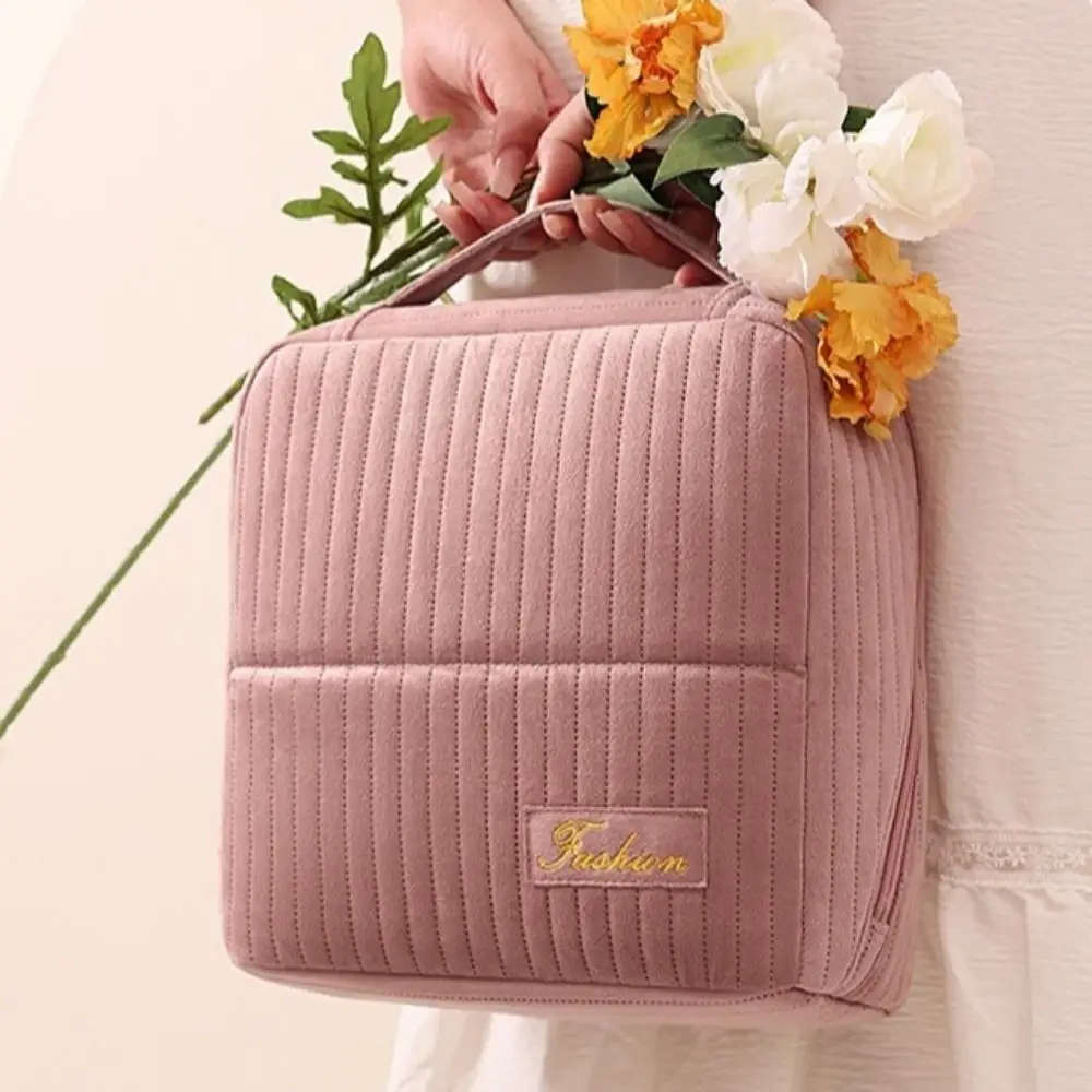 스탠드형 여성 메이크업 가방 다기능 대용량 스킨케어 보관 가방 다중 수납칸 두꺼운 화장품 정리함