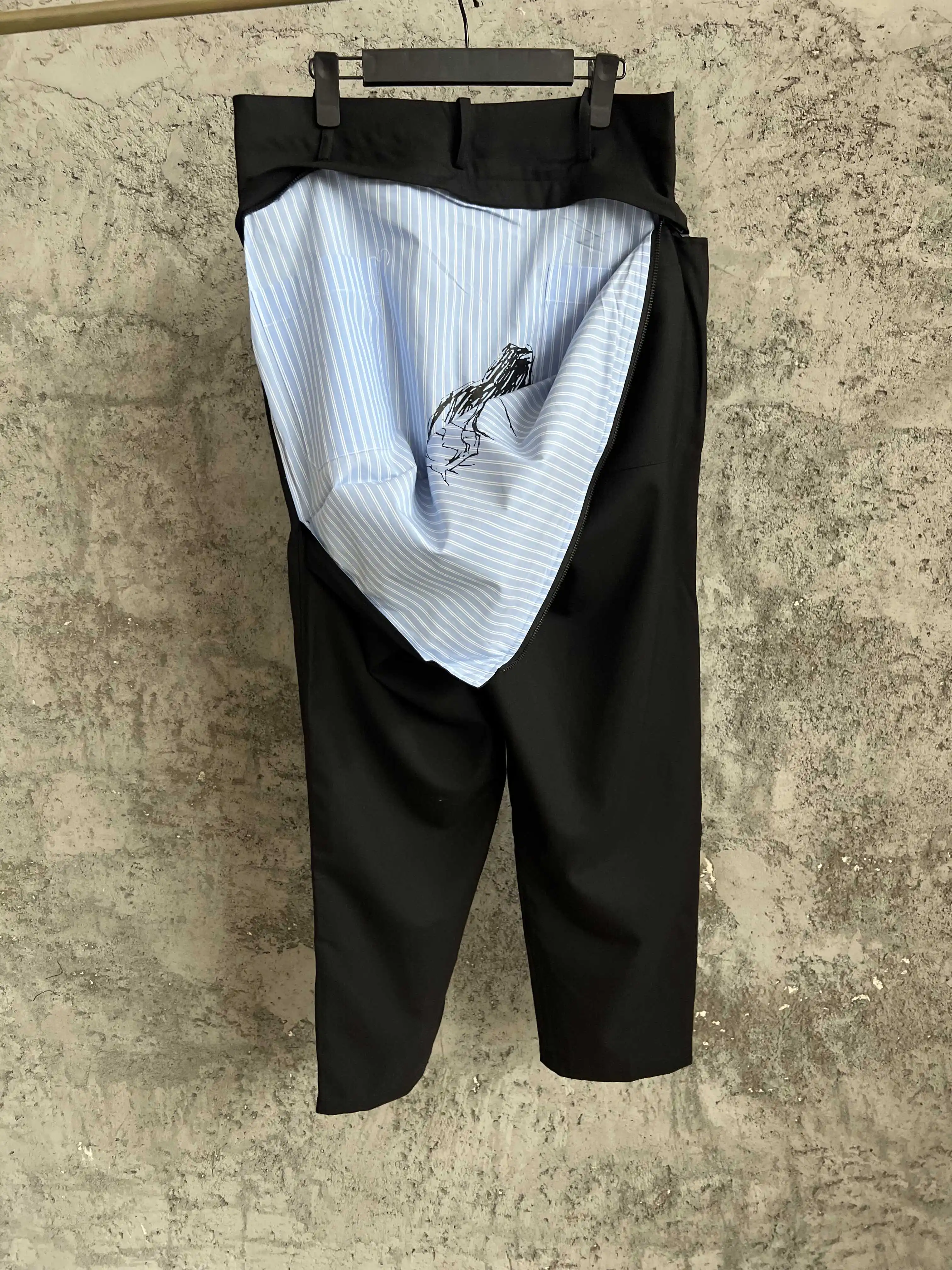 

TOP-YAMAMOTO original hand-painted casual low-end pants, wool dress pants, Barron pants, baggy pants