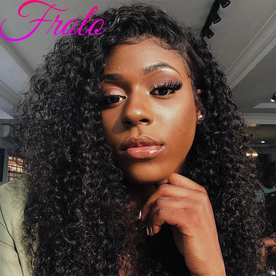 40 في موجة عميقة الدانتيل الجبهة خصلات الشعر المستعار الإنسان طبيعي أسود شعر مستعار مجعد 100% البرازيلي الشعر البشري 13x6 Hd الدانتيل أمامي شعر مستعار موجة المياه