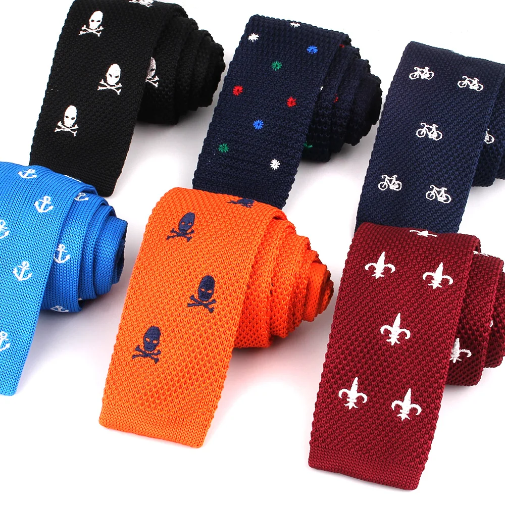 

Slim Knitted Neck Ties For Men Women Casual Embroidery Tie Suits Skinny Ties Boy Girls Necktie Gift Groom Neckties For Wedding