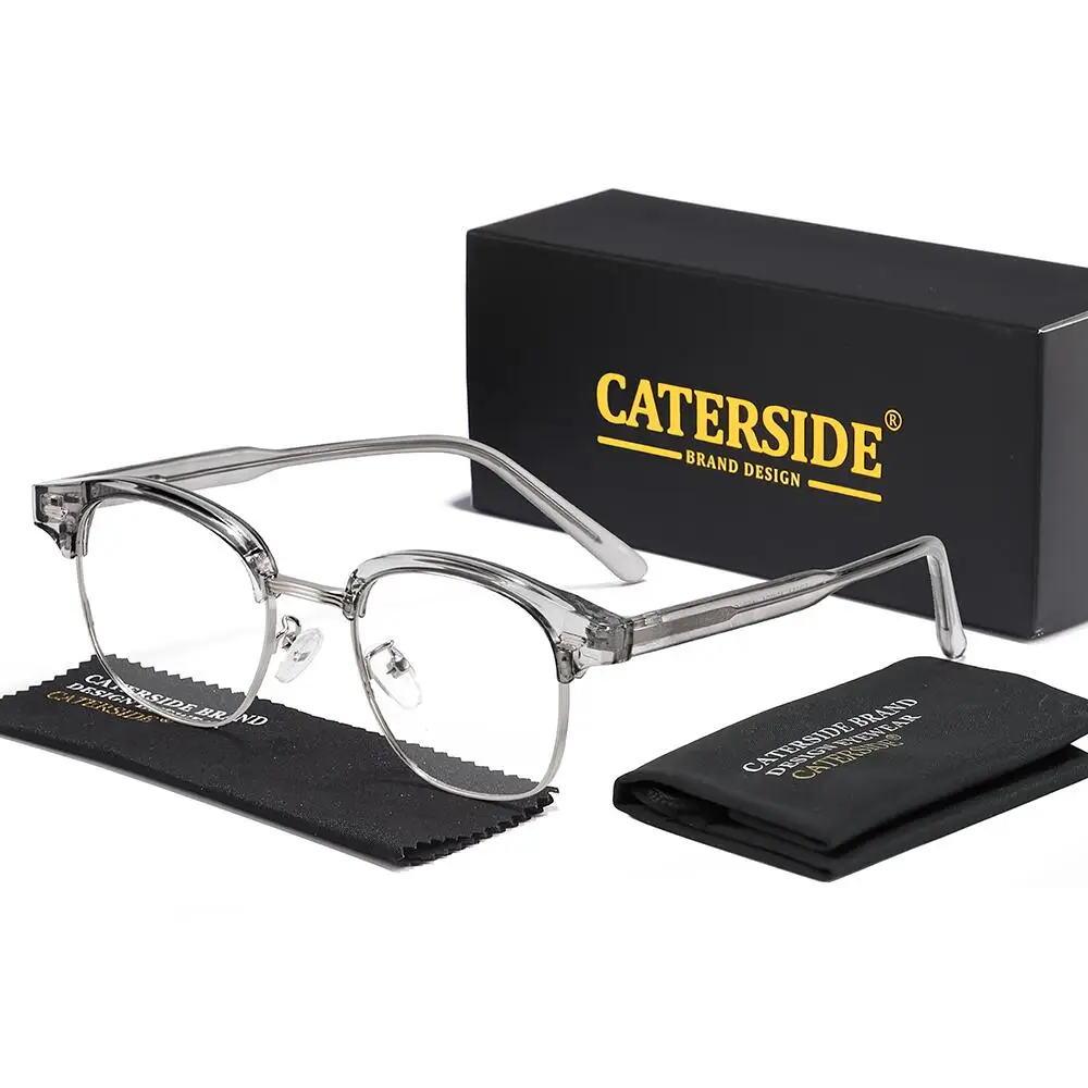 

CATERSIDE новые классические очки в полуоправе, дизайнерская оптическая оправа для очков, мужские и женские простые очки для чтения с защитой от синего света