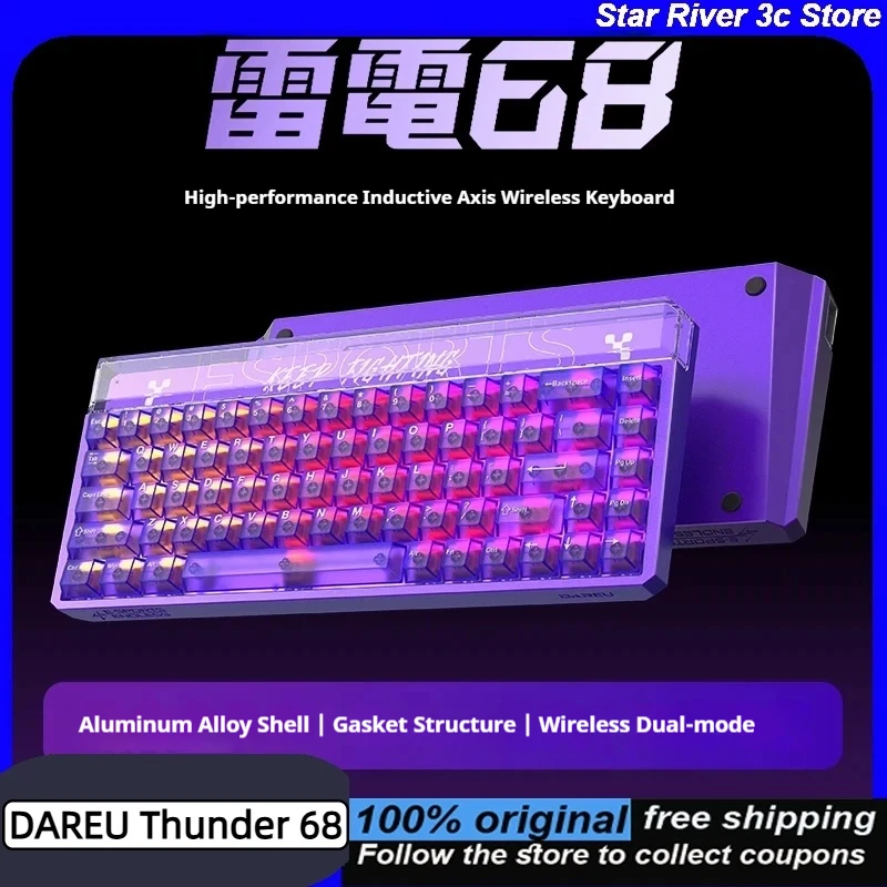 

DAREU Thunder 68 Dual-Mode Aluminum Gaming Keyboards with Inductive Switches RT 0.01mm GASKET RGB Ergonimic Mechanical Keyboards