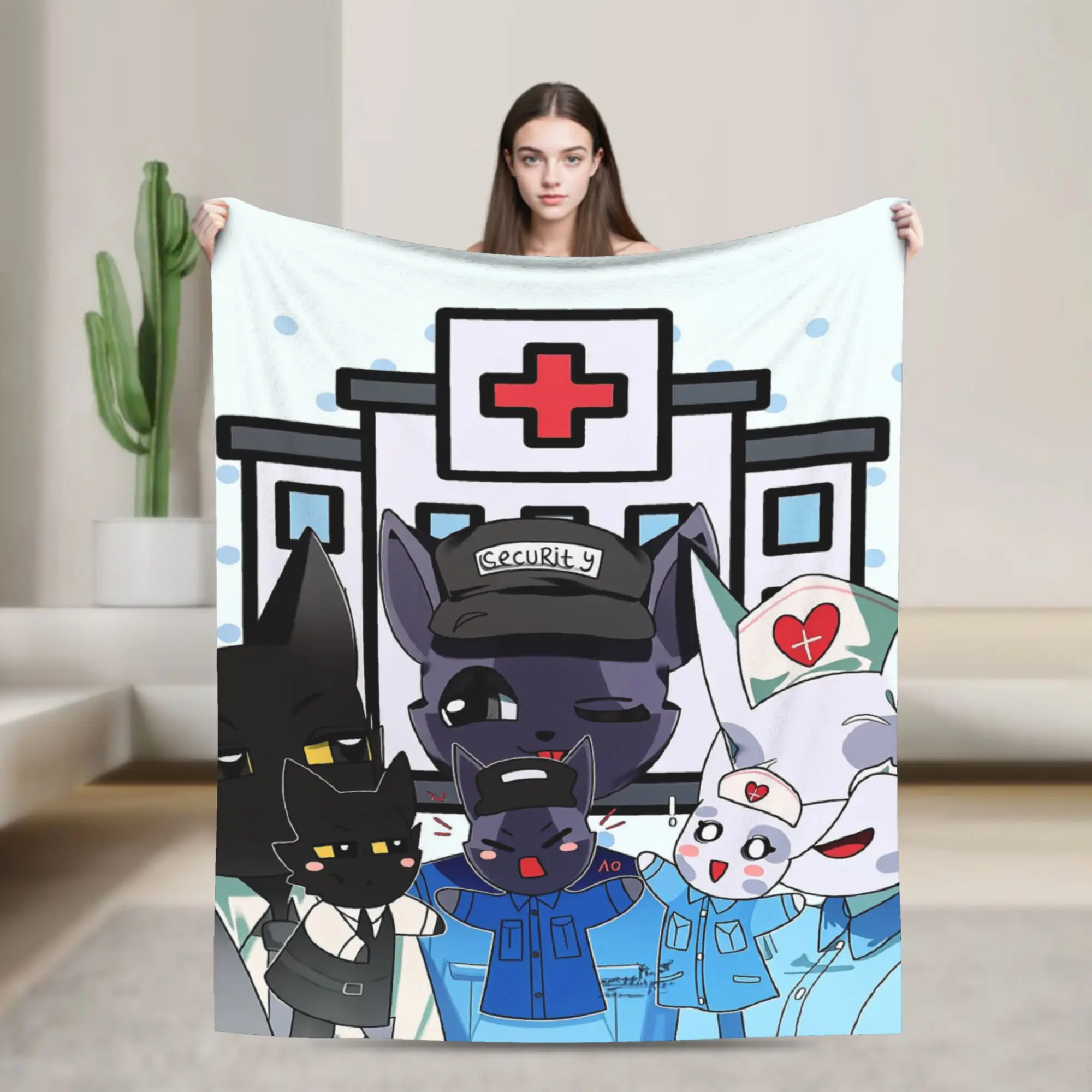 Horror Game Animals Hospitals Blanket  Flannel Funny Breathable Throw Blanket for Coverlet Spring/Autumn