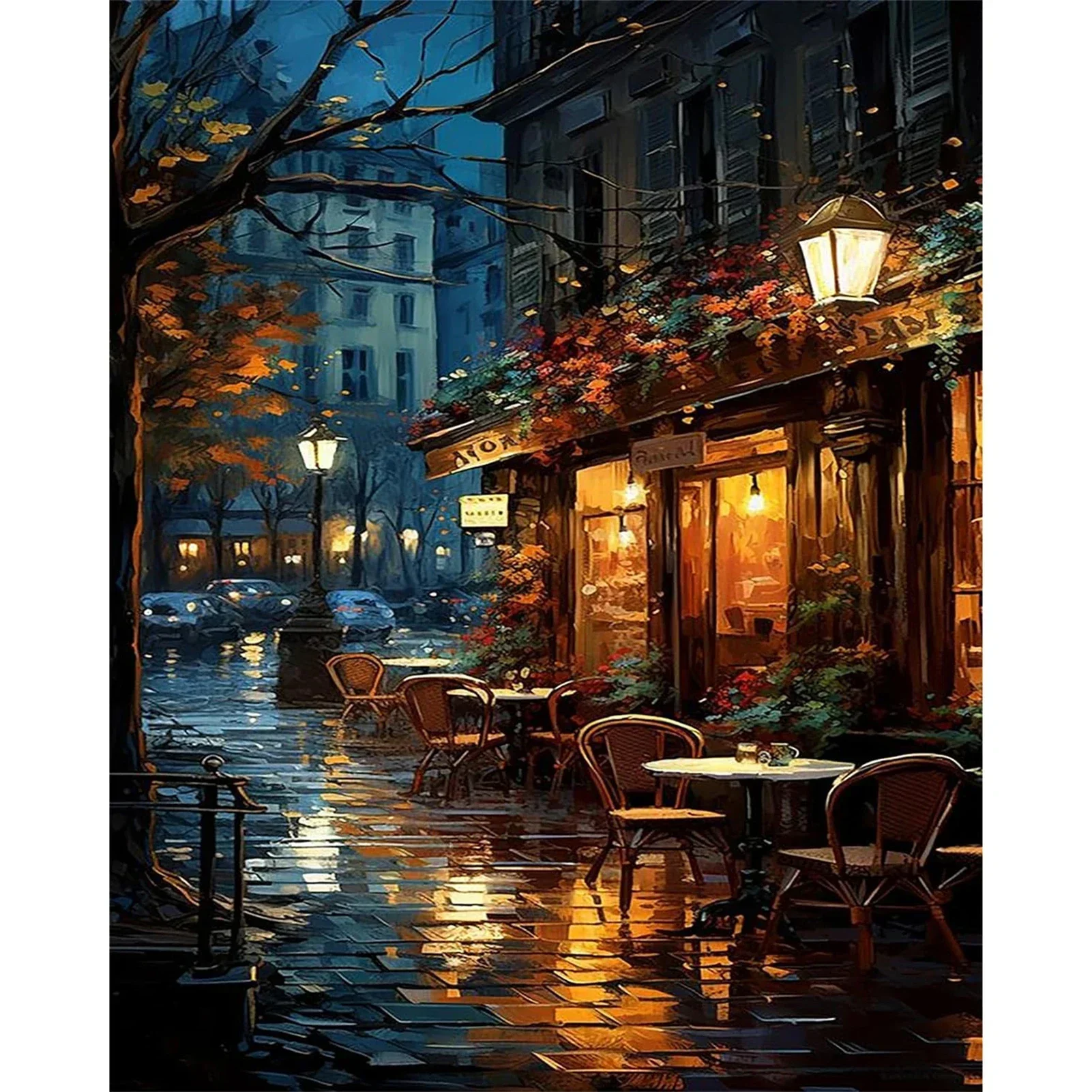 

122374 DIY Paint By Numbers Kit for Adults - Night Light, Acrylic Digital Oil Painting Art on Canvas Home Decor Gift