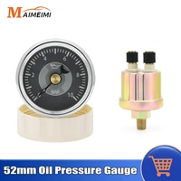 Medidor de presión de aceite clásico Retro de 52mm, medidor de puntero de 0-10bar, Sensor de presión de aceite 1/8 NPT Universal para coche, barco, yate personalizado