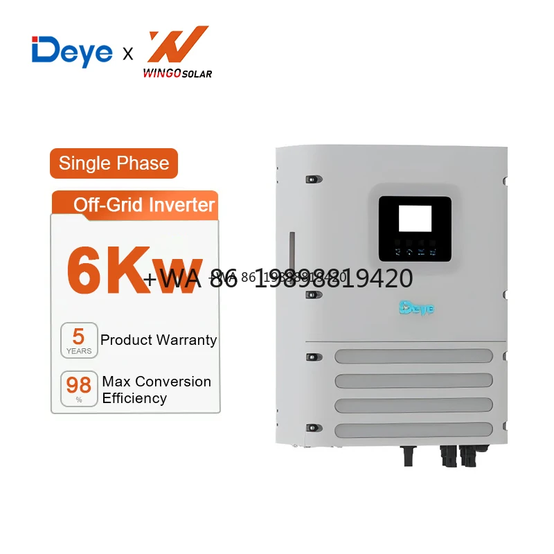

Deye Single Phase Off Grid SUN-3.6/5/6K-OG01LP1-EU-AM2 3.6KW Inverter
