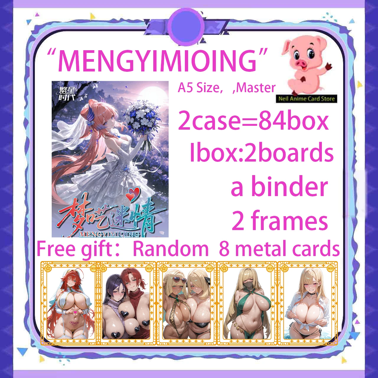 

2025 Newest Meng YiMiQing A5 Size Waifu Boards Collection Game Board Doujin Booster Box Nude Card boy and girl Toys Gifts