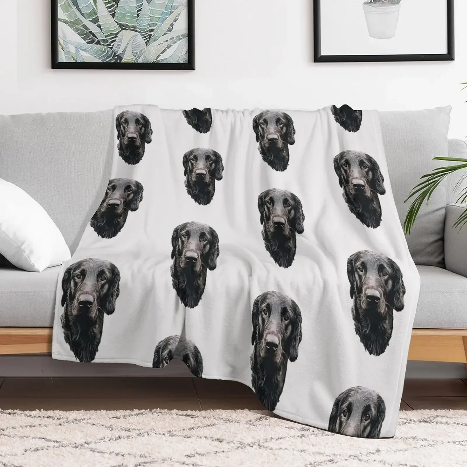 Flat Coated Retriever - Stunning Dog! Throw Blanket Large blankets and throws Soft Plush Plaid Camping Blankets