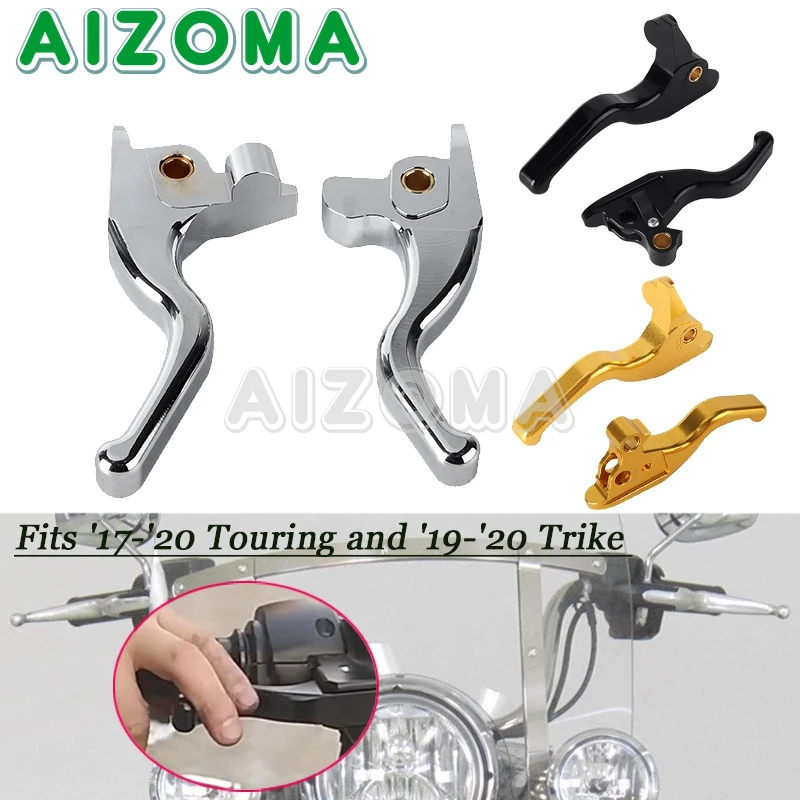 2/3-Finger Left Right Brake Clutch Lever Hand Grip Control Levers For Touring Road King Electra Street Glide 17-20 Tirke 19-20