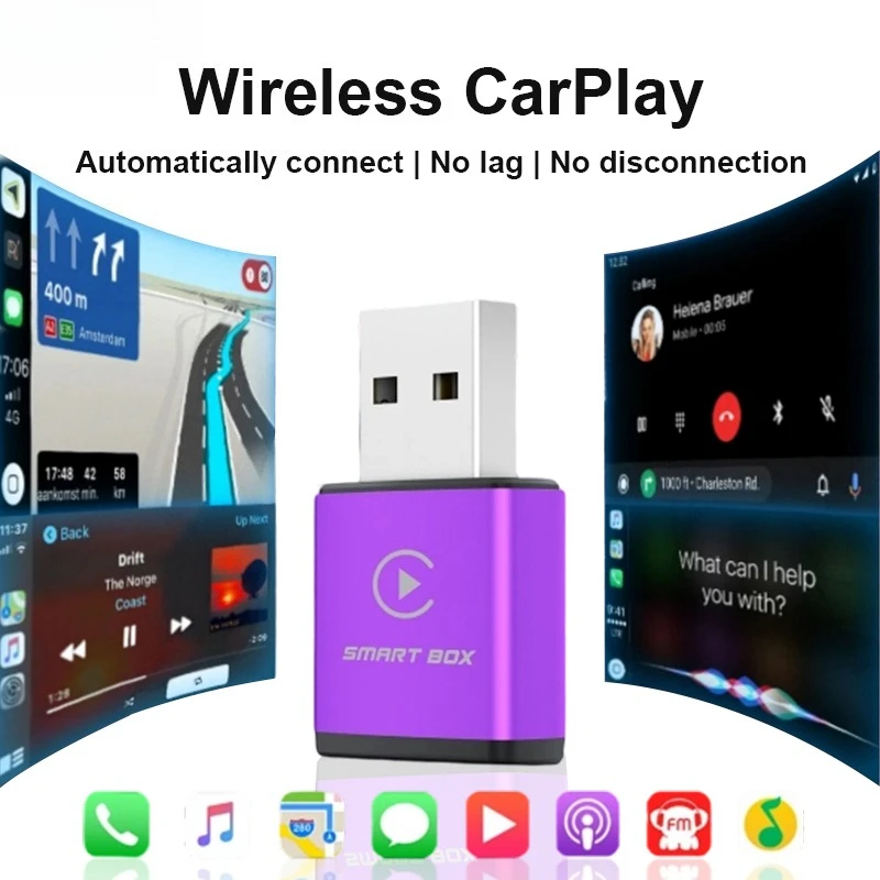 Smart car machine connected box 2-in-1 carplay wireless adapter Android carplay box