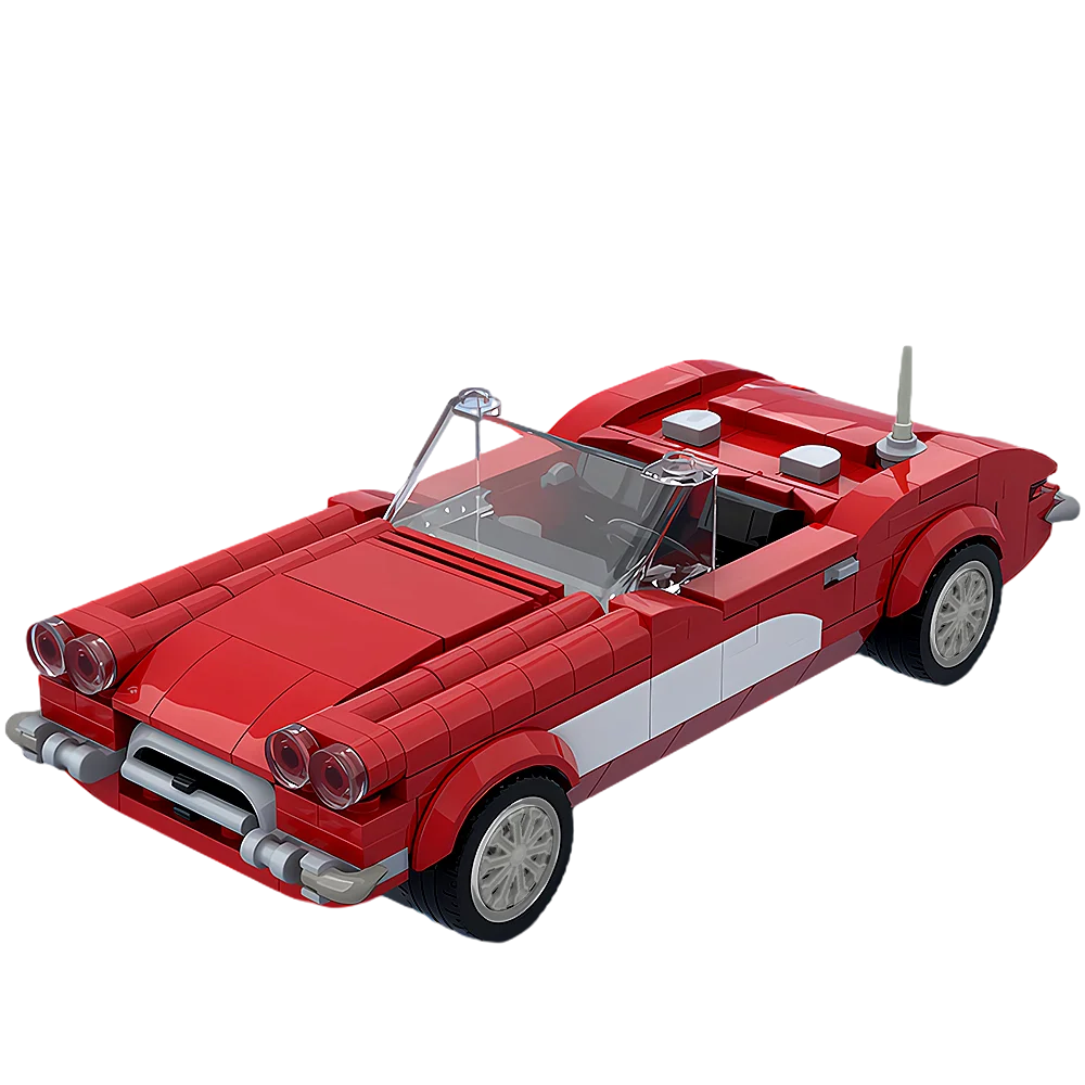 Gobricks MOC Super Racing Vehicle Corvette C1 Bricks Model Car Building Blocks Speed Champions Corvette C1 Model Kids Toys Gifts