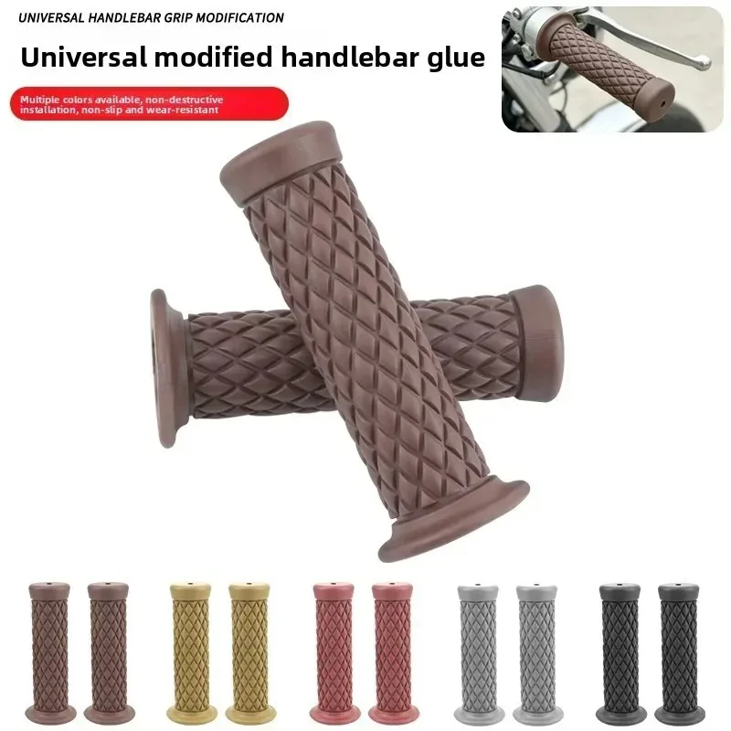 1pair Cafe Racer Moto Grip Retro Classic Motorbike Grips Handle Bar Vintage Scooter Accessories for Motorcycle Handlebar
