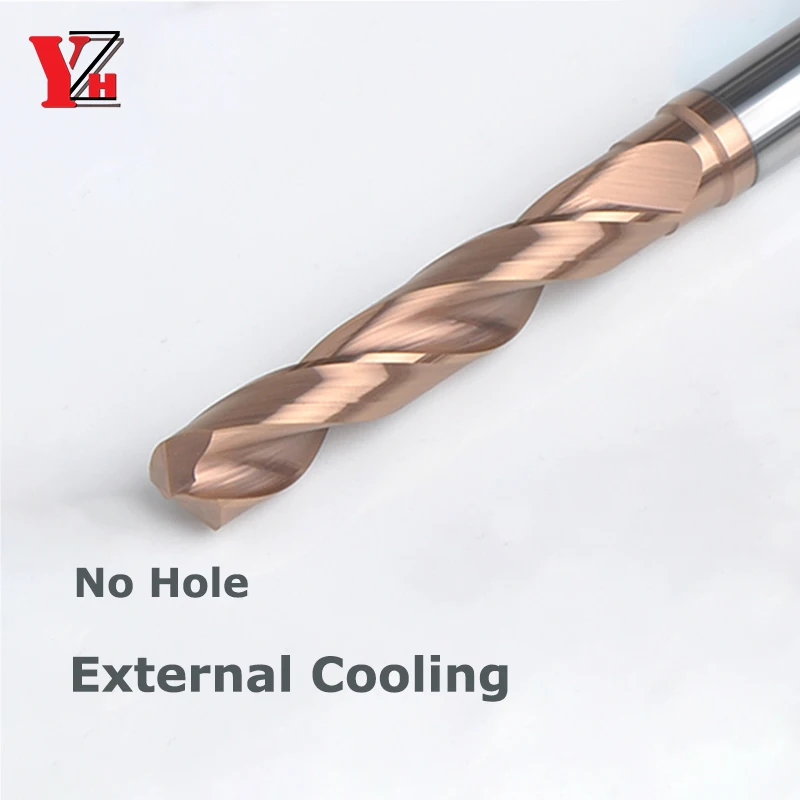 YZH 3D Carbide Drill With External Cooling Or Internal Cooling Non-standard Diameter1.05-9.95mm HRC55/65 Solid Tungsten Steel